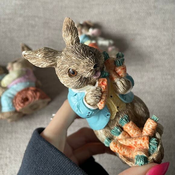 MERVYNS‎ Vintage 1991 Easter Set Of Three Figures Bunny Rabbit Pastel - Picture 2 of 8